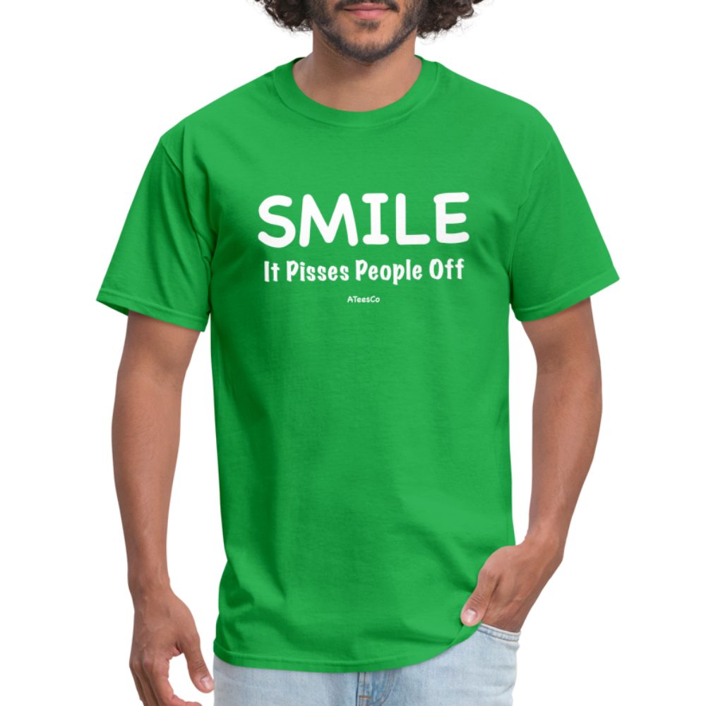 Smile It Pisses People Off T-Shirt - bright green