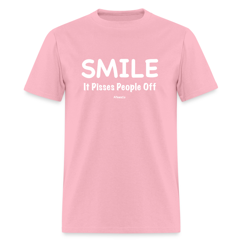 Smile It Pisses People Off T-Shirt - pink