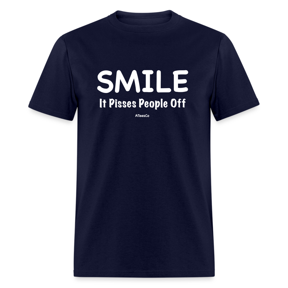 Smile It Pisses People Off T-Shirt - Color: navy