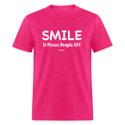 Smile It Pisses People Off T-Shirt - Color: black