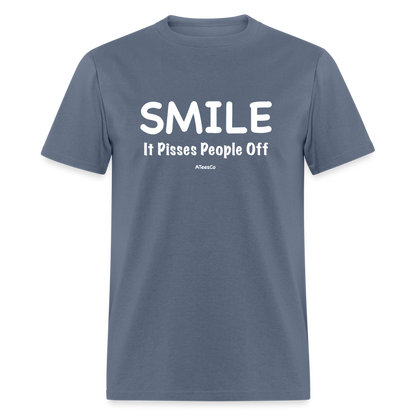 Smile It Pisses People Off T-Shirt - denim