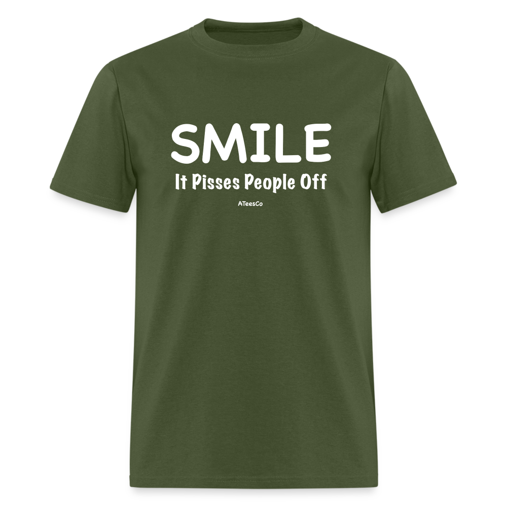 Smile It Pisses People Off T-Shirt - Color: black