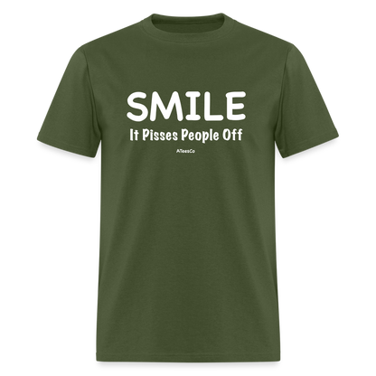 Smile It Pisses People Off T-Shirt - Color: black