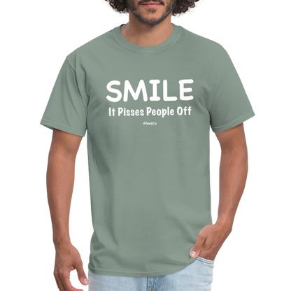 Smile It Pisses People Off T-Shirt - Color: black