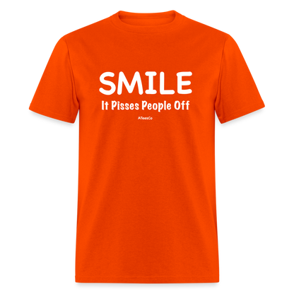 Smile It Pisses People Off T-Shirt - orange