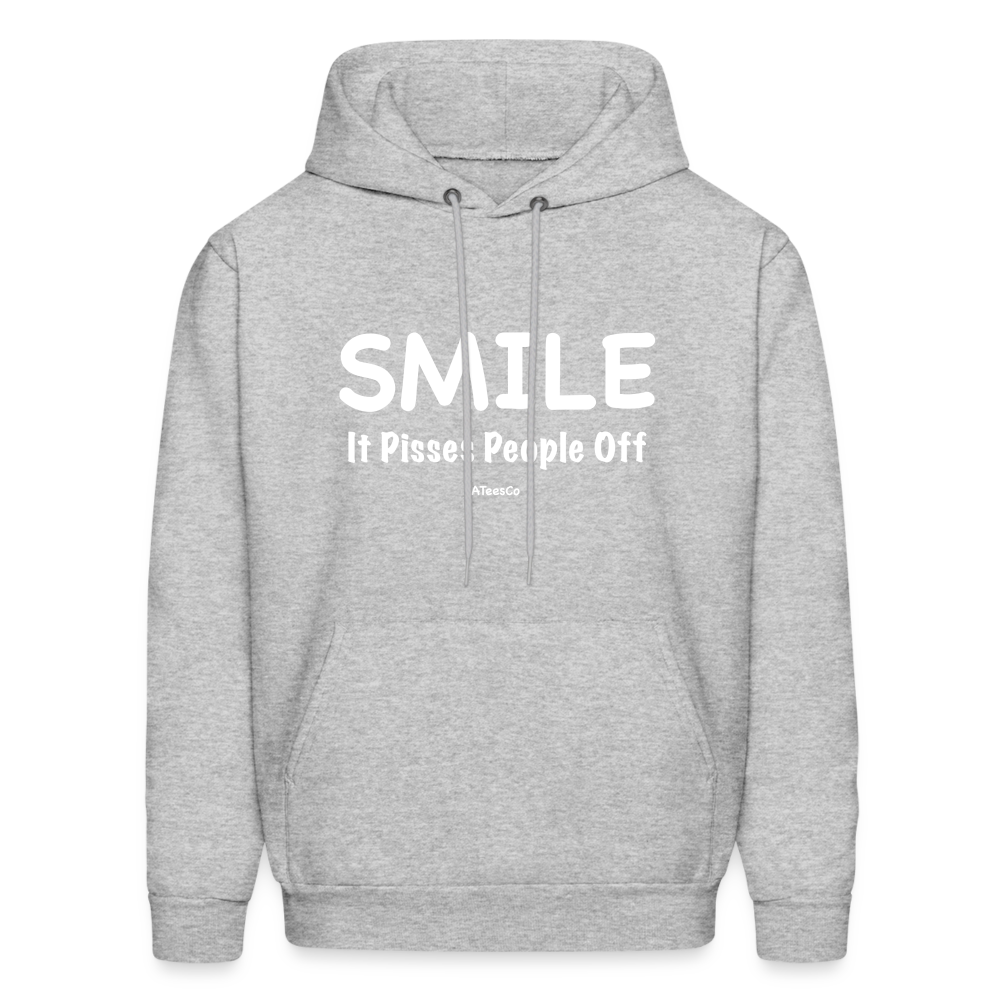 Smile It Pisses People Off Hoodie - heather gray