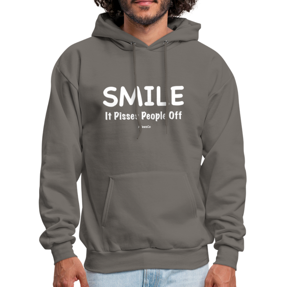 Smile It Pisses People Off Hoodie - asphalt gray