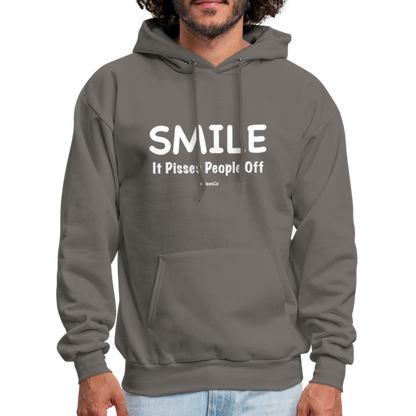 Smile It Pisses People Off Hoodie - asphalt gray