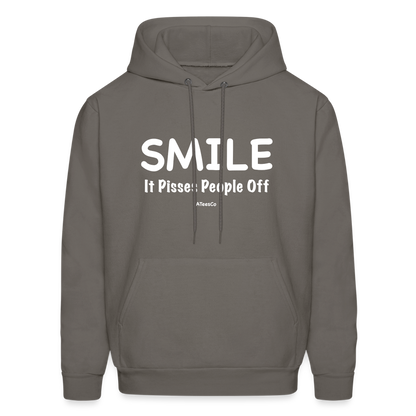 Smile It Pisses People Off Hoodie - asphalt gray