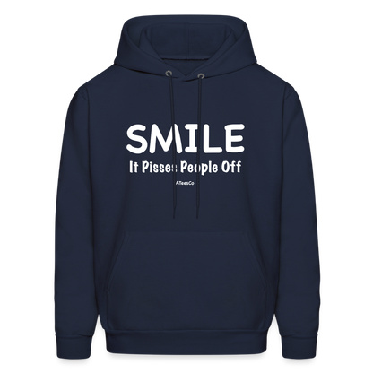 Smile It Pisses People Off Hoodie - navy