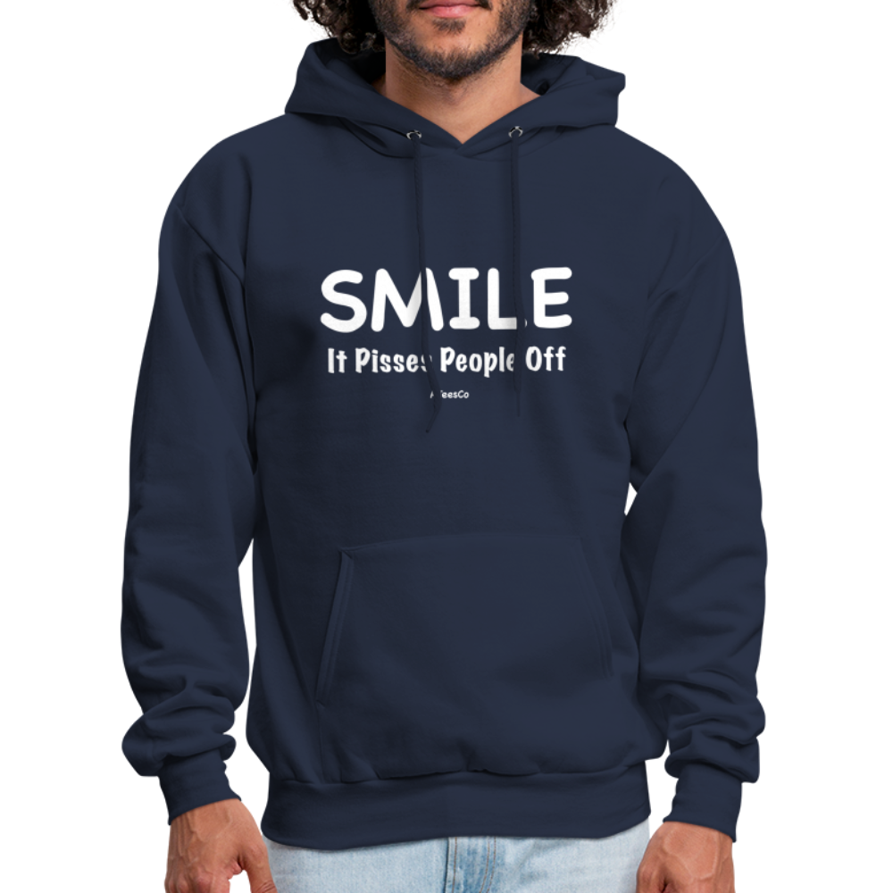 Smile It Pisses People Off Hoodie - navy