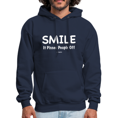 Smile It Pisses People Off Hoodie - navy