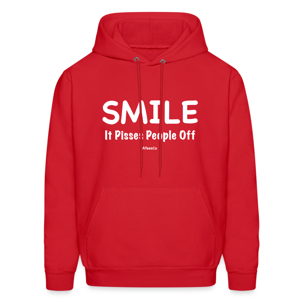 Smile It Pisses People Off Hoodie - red