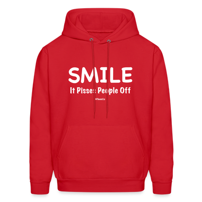 Smile It Pisses People Off Hoodie - red