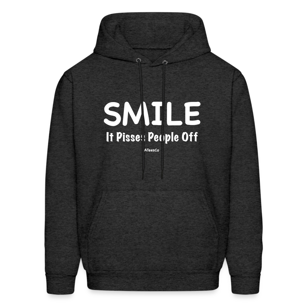 Smile It Pisses People Off Hoodie - charcoal grey