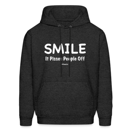 Smile It Pisses People Off Hoodie - charcoal grey