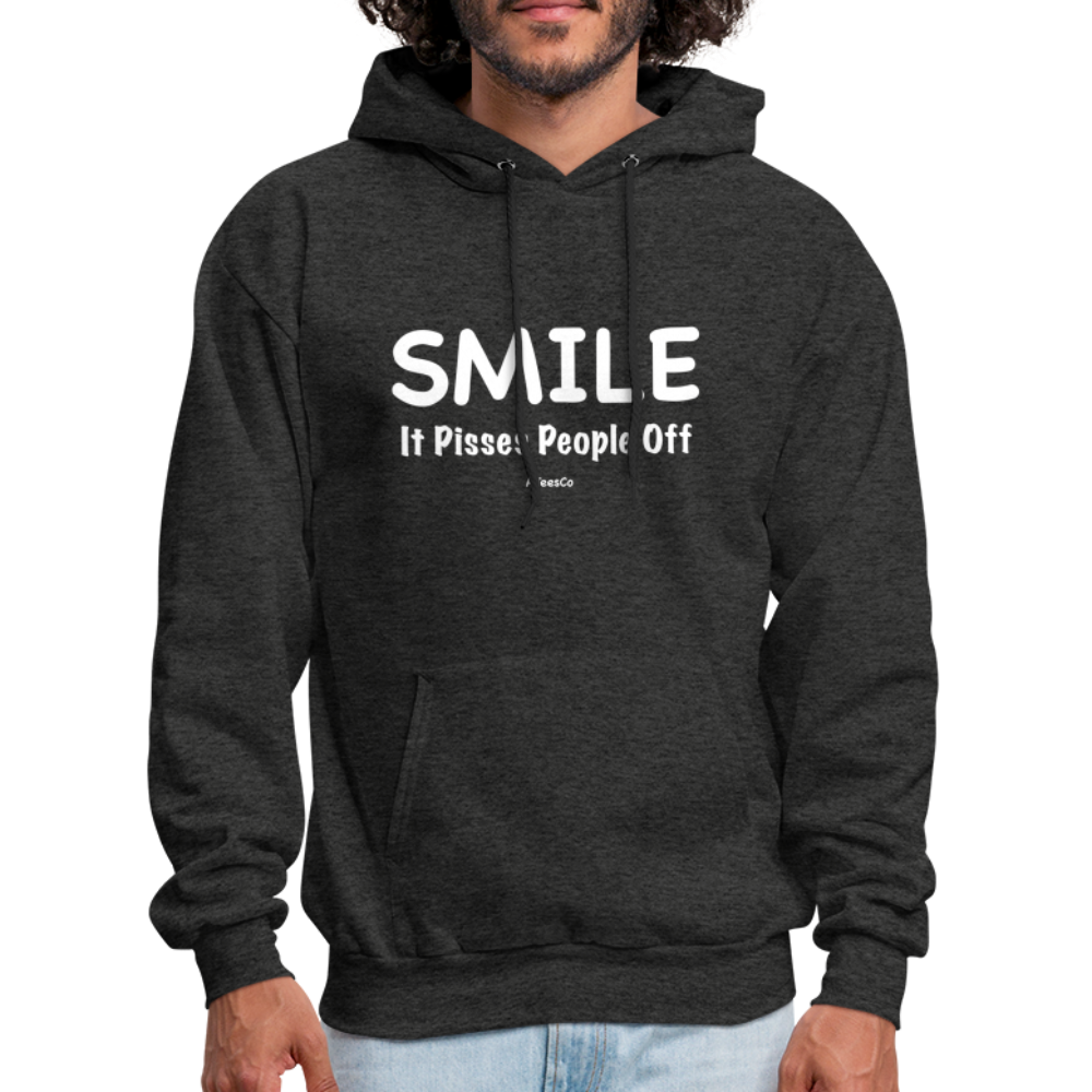 Smile It Pisses People Off Hoodie - charcoal grey