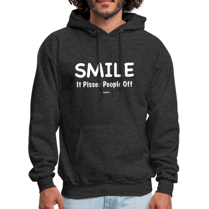 Smile It Pisses People Off Hoodie - charcoal grey