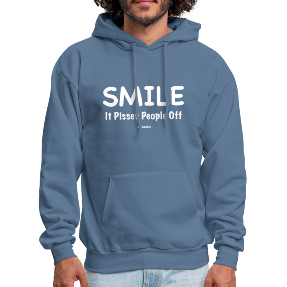 Smile It Pisses People Off Hoodie - denim blue