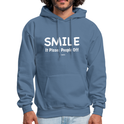 Smile It Pisses People Off Hoodie - denim blue