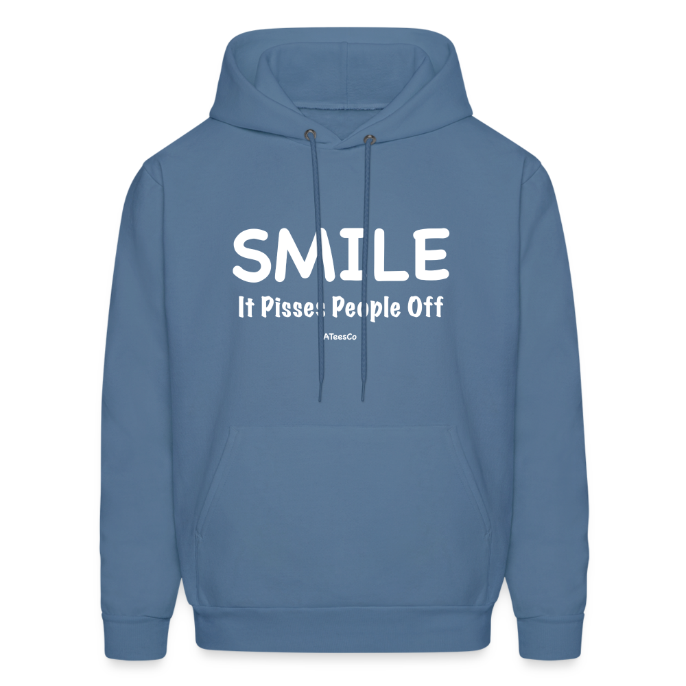 Smile It Pisses People Off Hoodie - denim blue