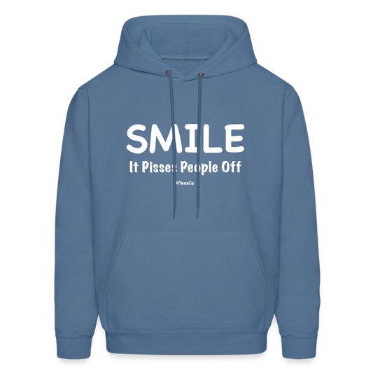 Smile It Pisses People Off Hoodie - denim blue