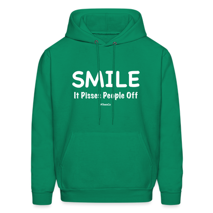 Smile It Pisses People Off Hoodie - kelly green