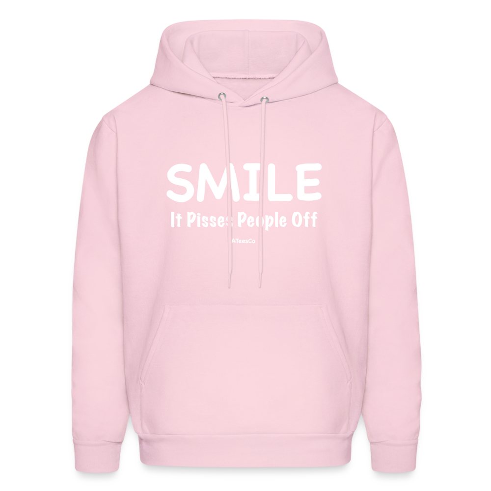 Smile It Pisses People Off Hoodie - pale pink