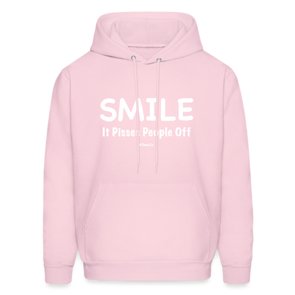 Smile It Pisses People Off Hoodie - pale pink