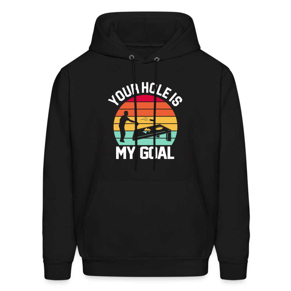 Your Hole is my Goal (Cornhole) Hoodie - Color: denim blue