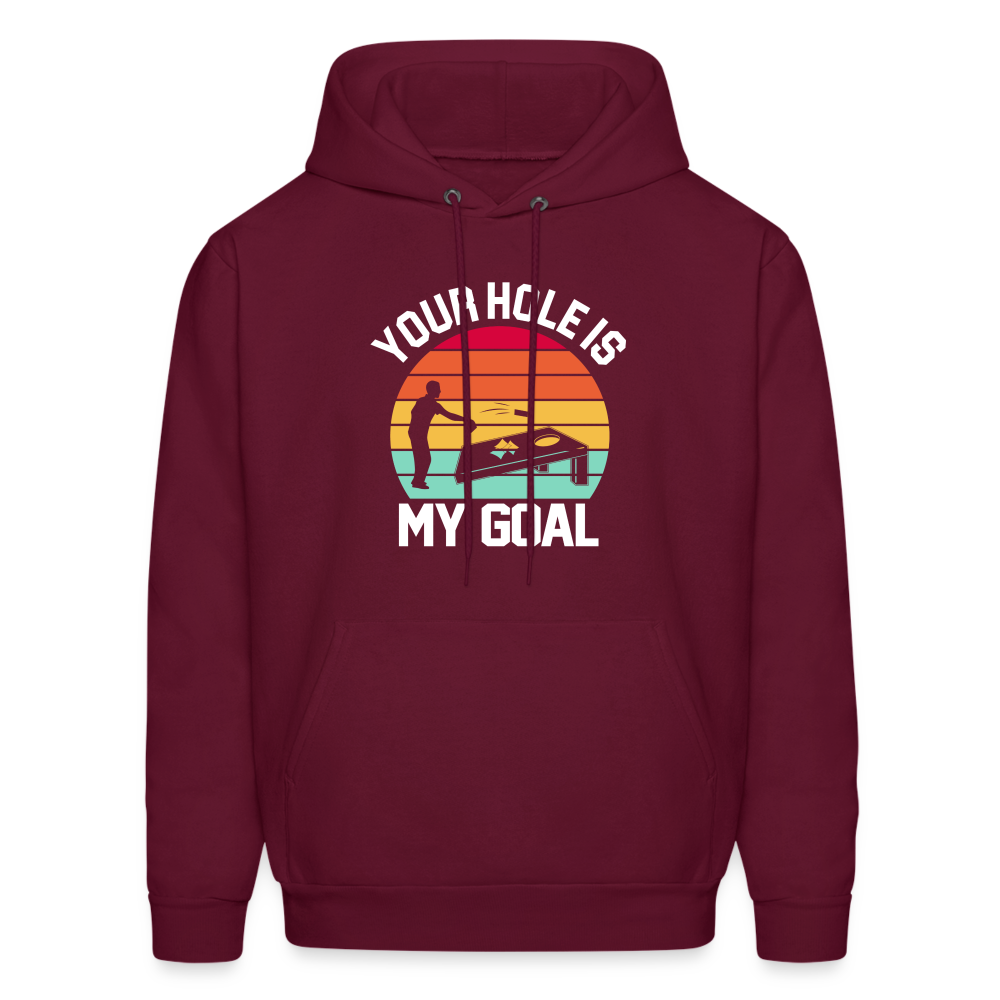 Your Hole is my Goal (Cornhole) Hoodie - Color: denim blue