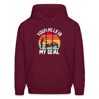 Your Hole is my Goal (Cornhole) Hoodie - Color: denim blue