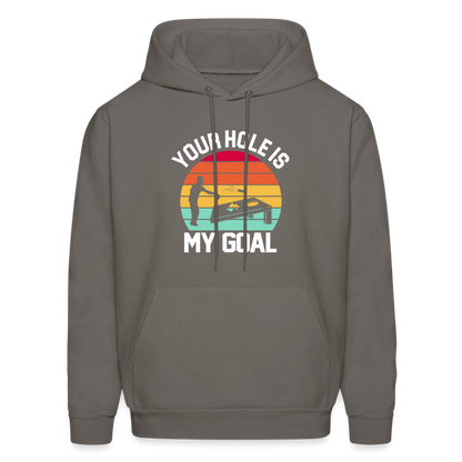 Your Hole is my Goal (Cornhole) Hoodie - Color: denim blue