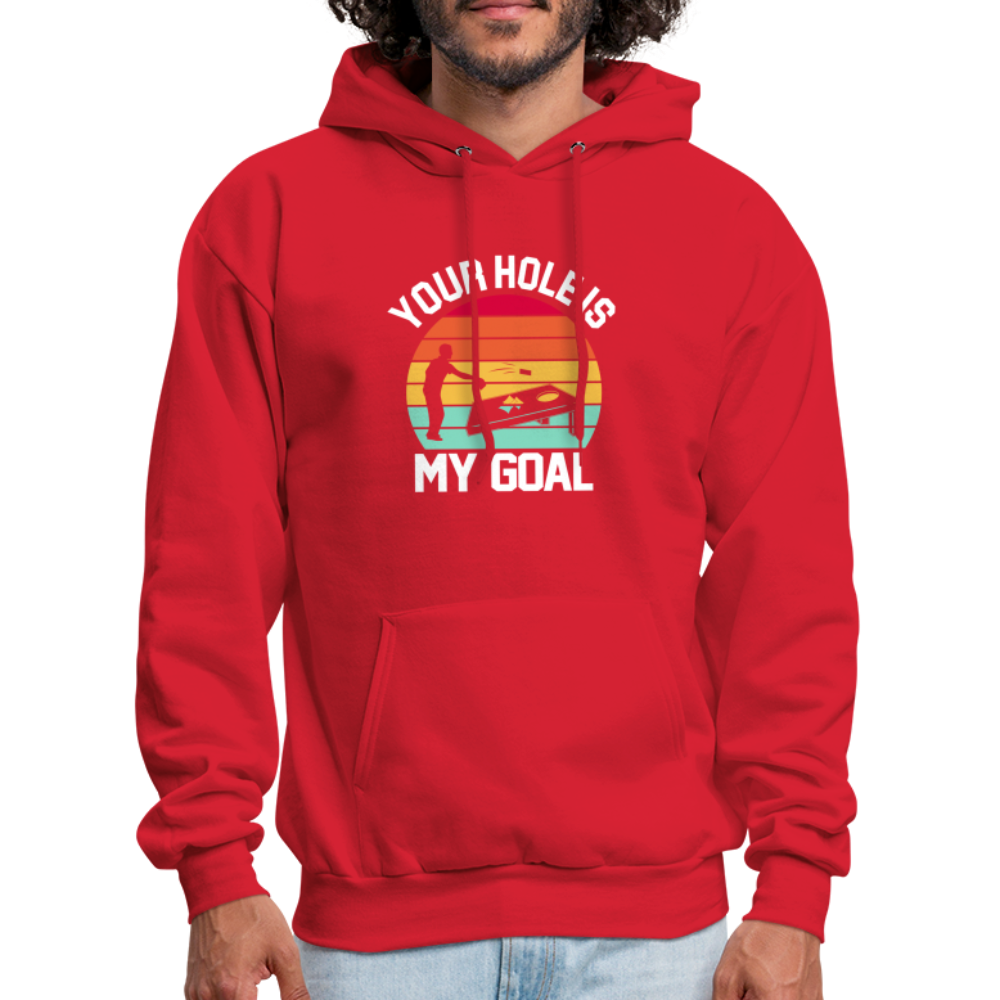 Your Hole is my Goal (Cornhole) Hoodie - Color: denim blue