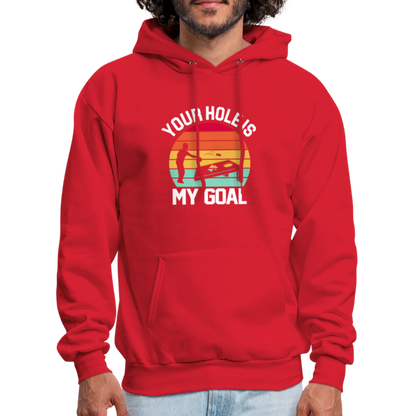 Your Hole is my Goal (Cornhole) Hoodie - Color: denim blue