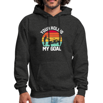 Your Hole is my Goal (Cornhole) Hoodie - Color: denim blue