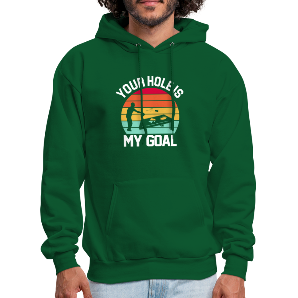 Your Hole is my Goal (Cornhole) Hoodie - Color: denim blue