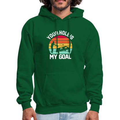 Your Hole is my Goal (Cornhole) Hoodie - Color: denim blue