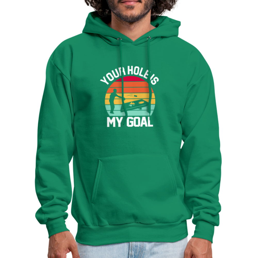 Your Hole is my Goal (Cornhole) Hoodie - Color: kelly green