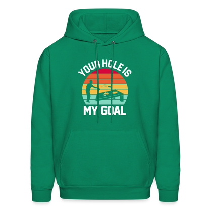 Your Hole is my Goal (Cornhole) Hoodie - Color: denim blue