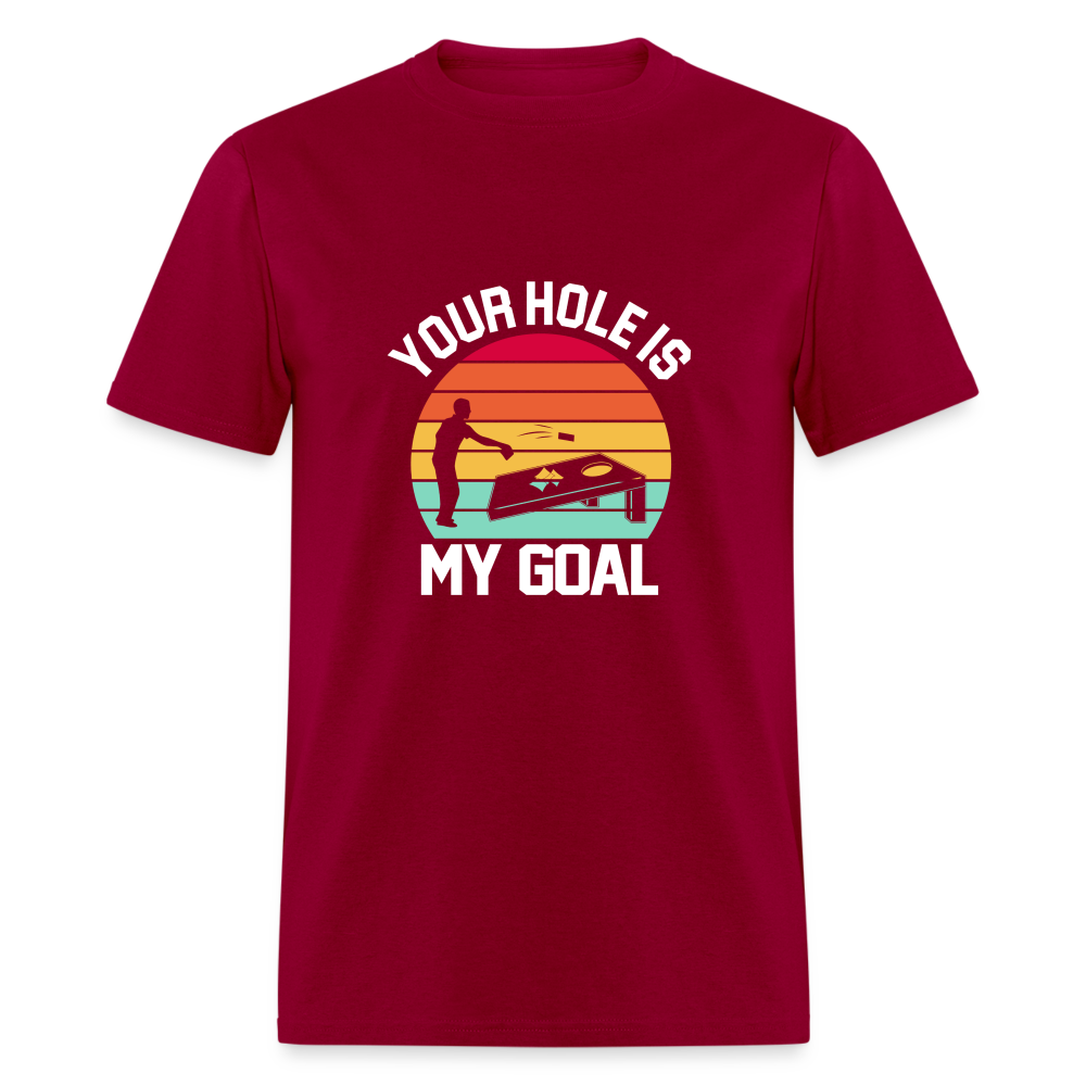 Your Hole is my Goal (Cornhole) T-Shirt - Color: denim