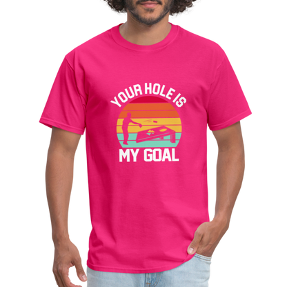 Your Hole is my Goal (Cornhole) T-Shirt - Color: denim