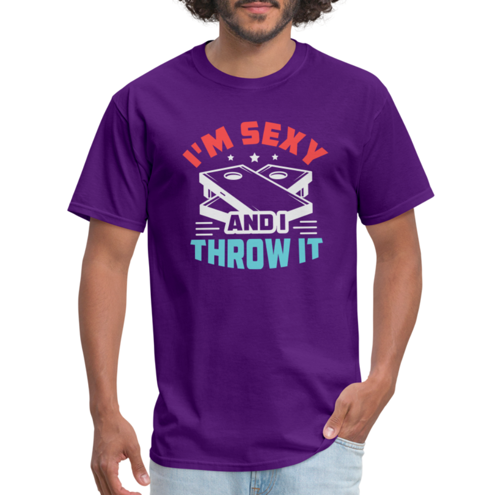 I'm Sexy and I Throw It (Cornhole) T-Shirt - Color: denim