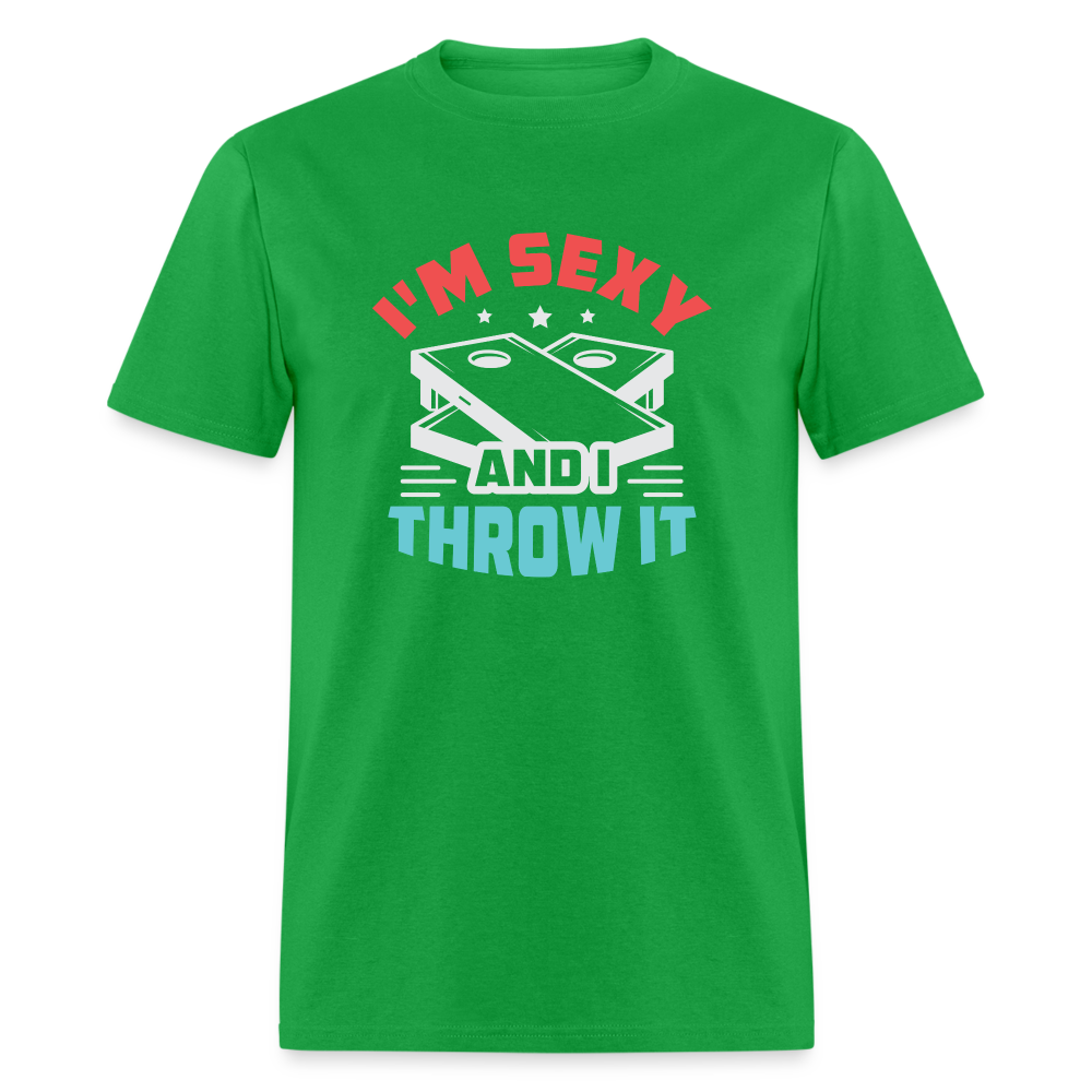 I'm Sexy and I Throw It (Cornhole) T-Shirt - Color: bright green