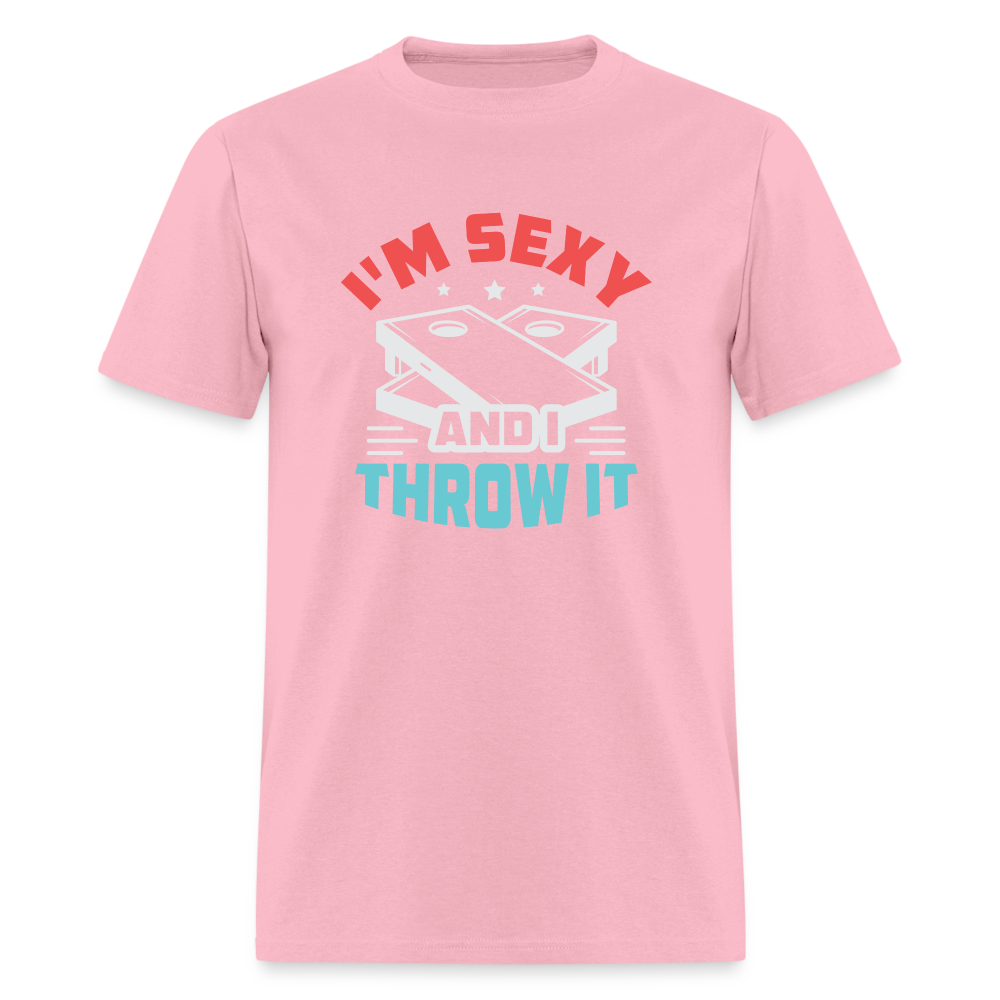 I'm Sexy and I Throw It (Cornhole) T-Shirt - Color: pink