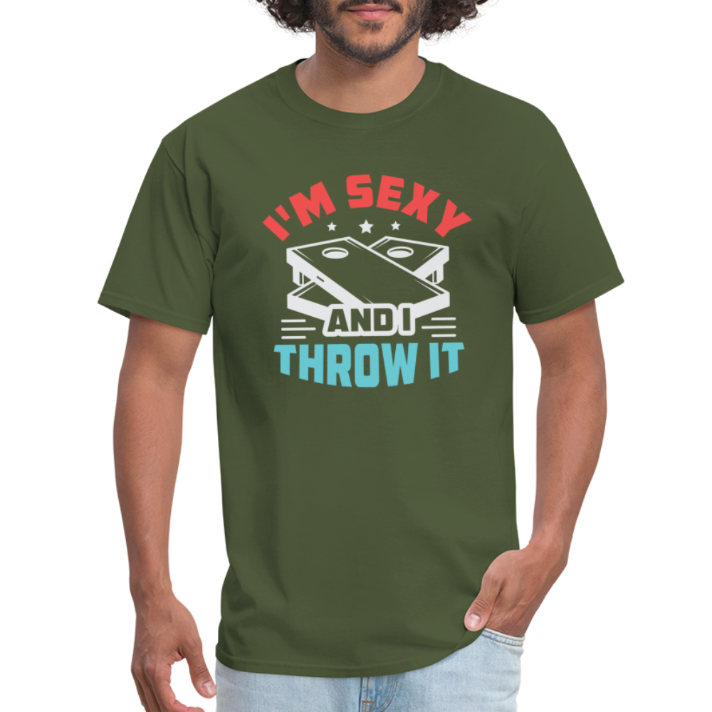 I'm Sexy and I Throw It (Cornhole) T-Shirt - Color: denim