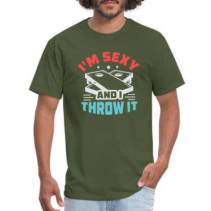 I'm Sexy and I Throw It (Cornhole) T-Shirt - Color: denim