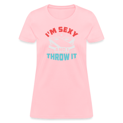 I'm Sexy and I Throw It (Cornhole) Women's T-Shirt - Color: heather black