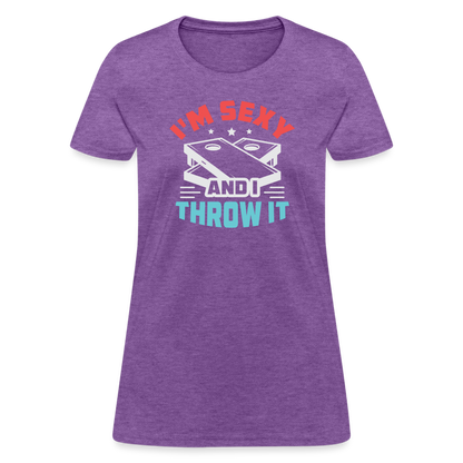 I'm Sexy and I Throw It (Cornhole) Women's T-Shirt - Color: heather black