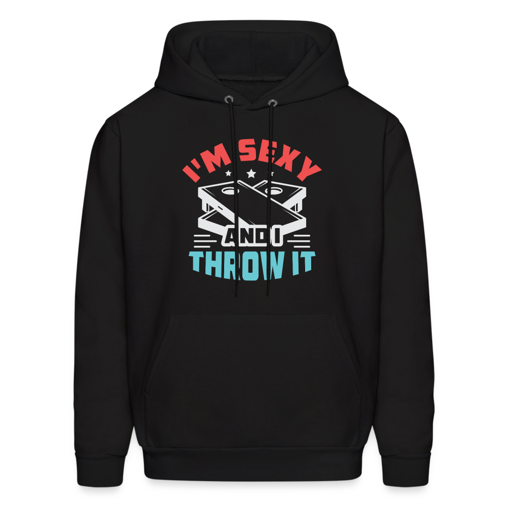 I'm Sexy and I Throw It (Cornhole) Hoodie - Color: charcoal grey